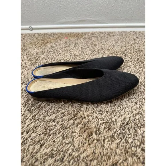Rothy's Womens The Almond Demi Mule Black Flats Sz 8 Comfort Office Career - Picture 3 of 8